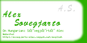 alex sovegjarto business card